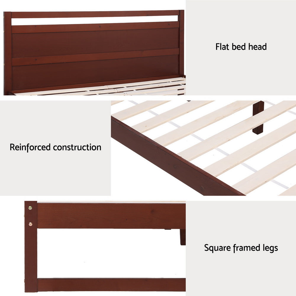 Witton King Single Bed Frame Wooden Walnut