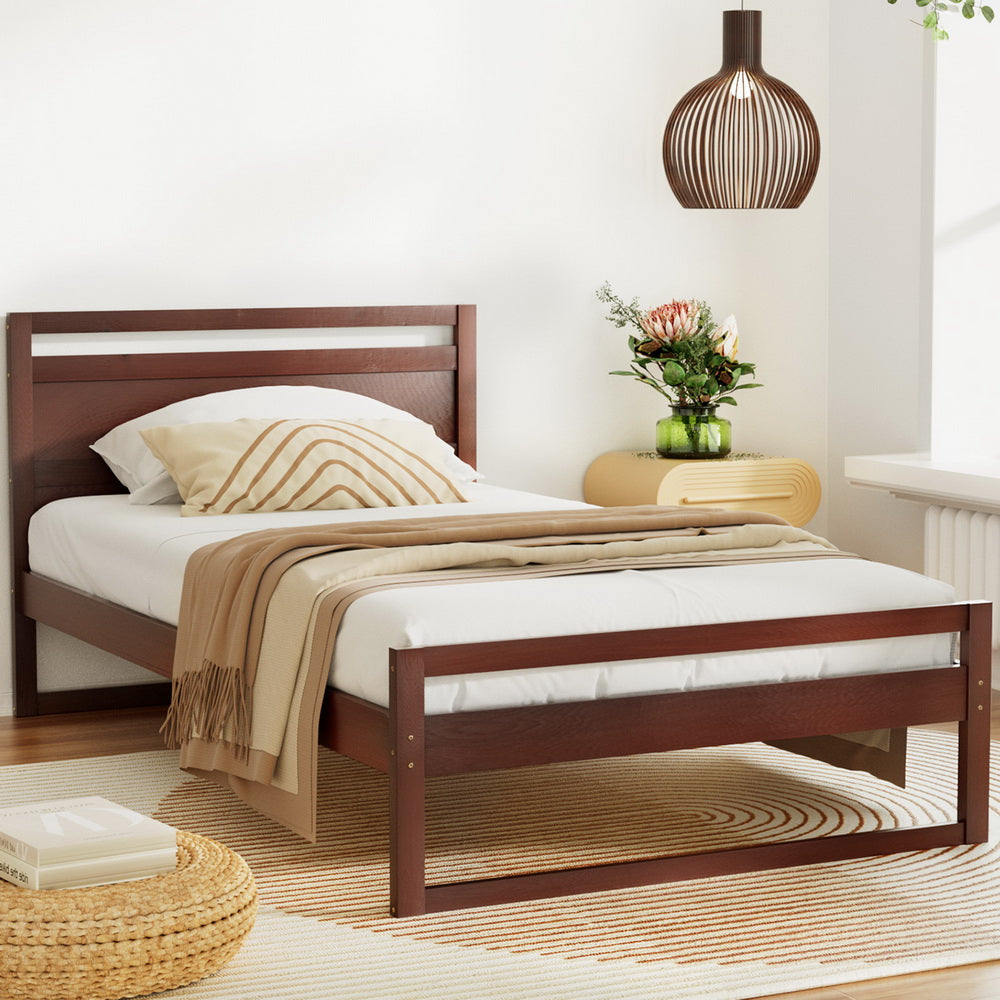 Witton King Single Bed Frame Wooden Walnut