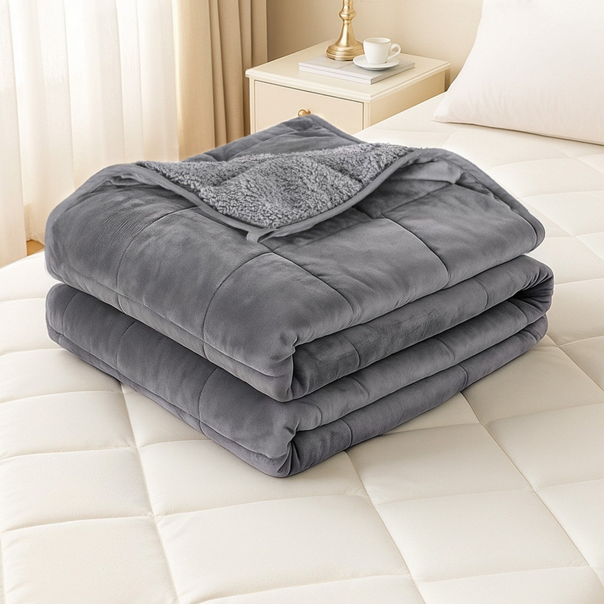 Giselle Bedding Weighted Blanket Fleece Sherpa Heavy Blanket 4.5KG
