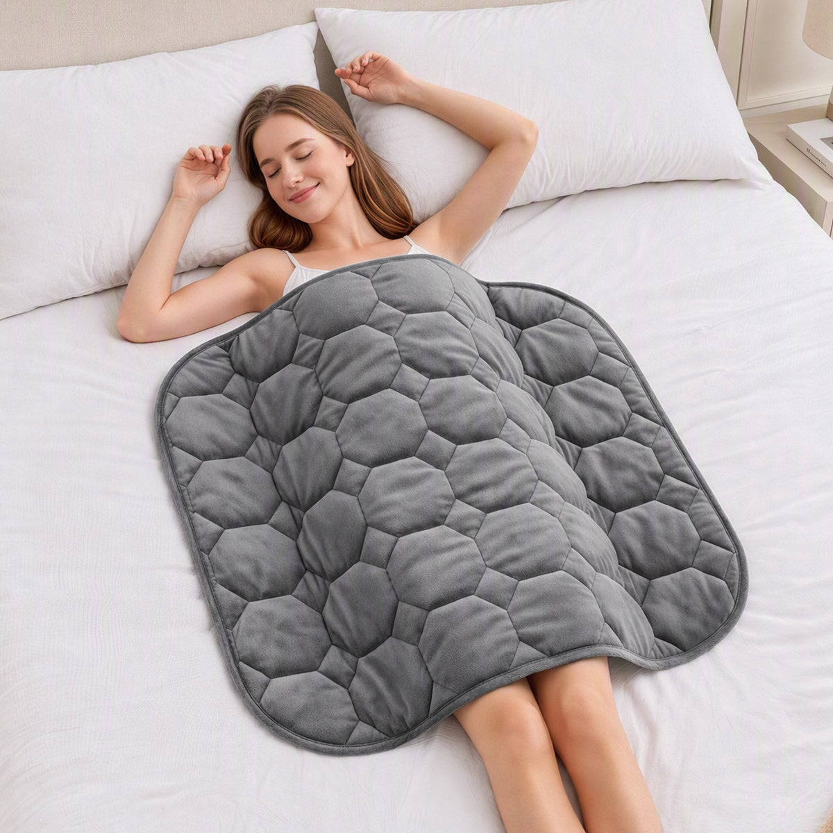 Giselle Weighted Lap Blanket 3.2KG Grey Crystal Velvet