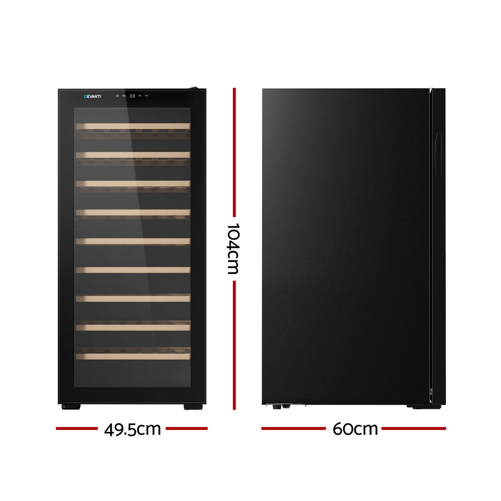 Devanti 66-Bottle Wine Fridge Cooler Black