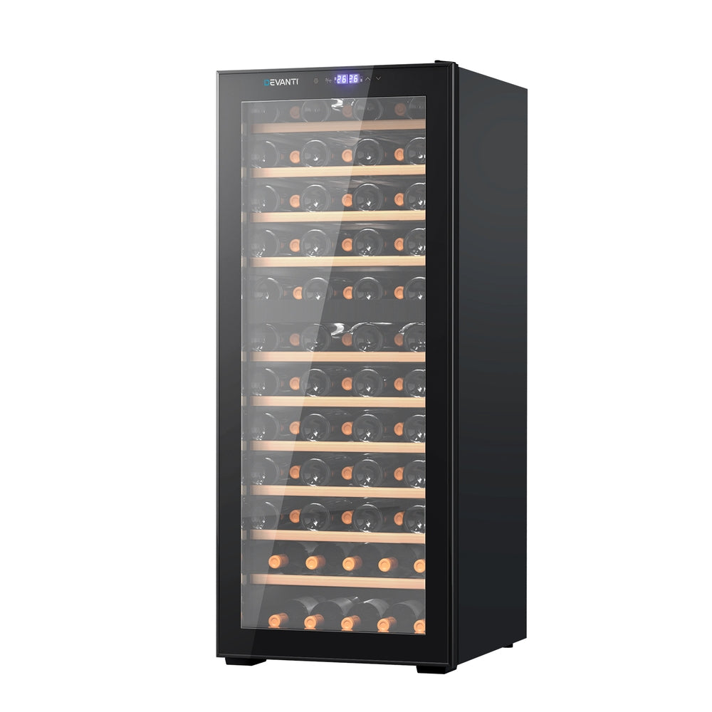 Devanti 80-Bottle Wine Fridge Dual Zone Compressor Black