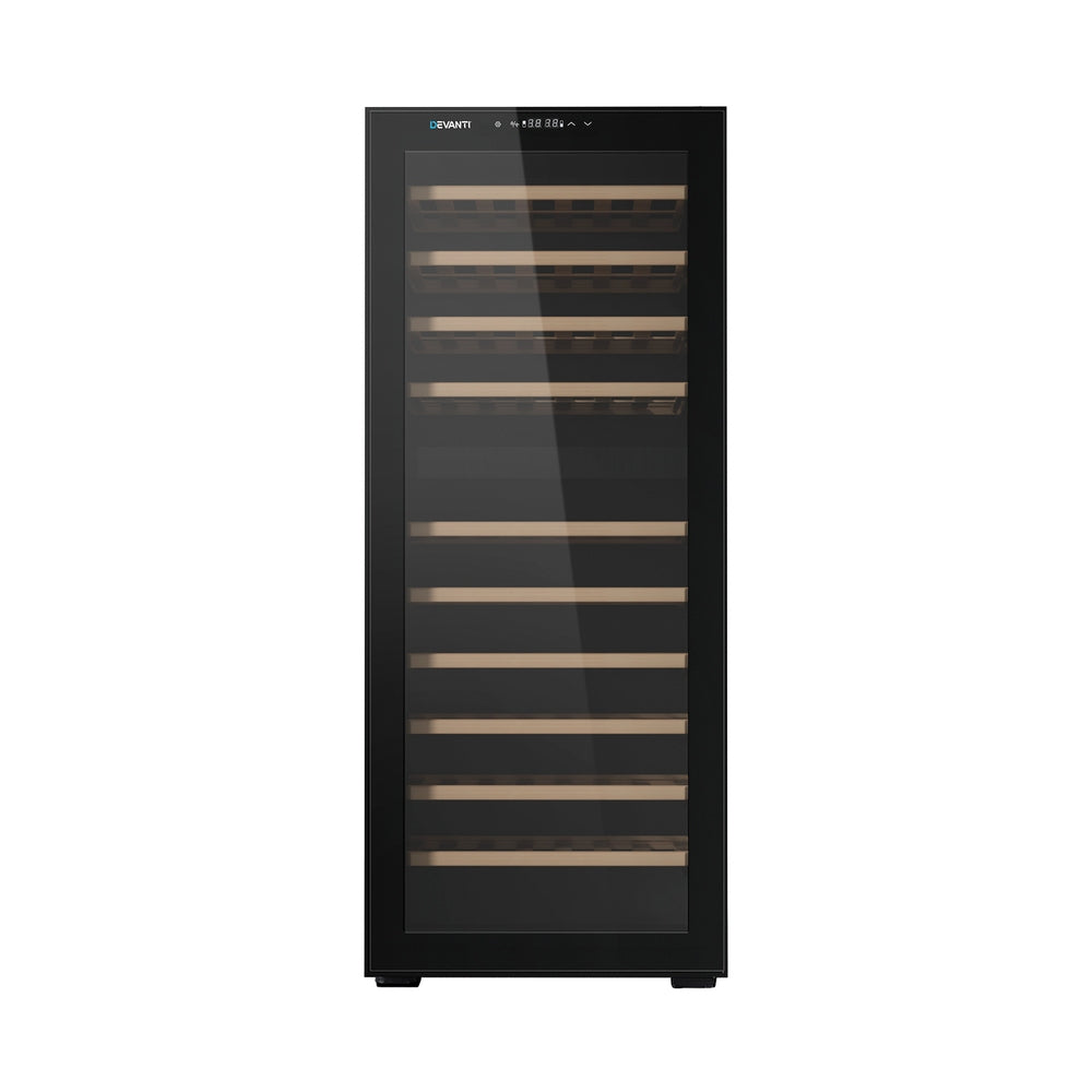 Devanti 80-Bottle Wine Fridge Dual Zone Compressor Black