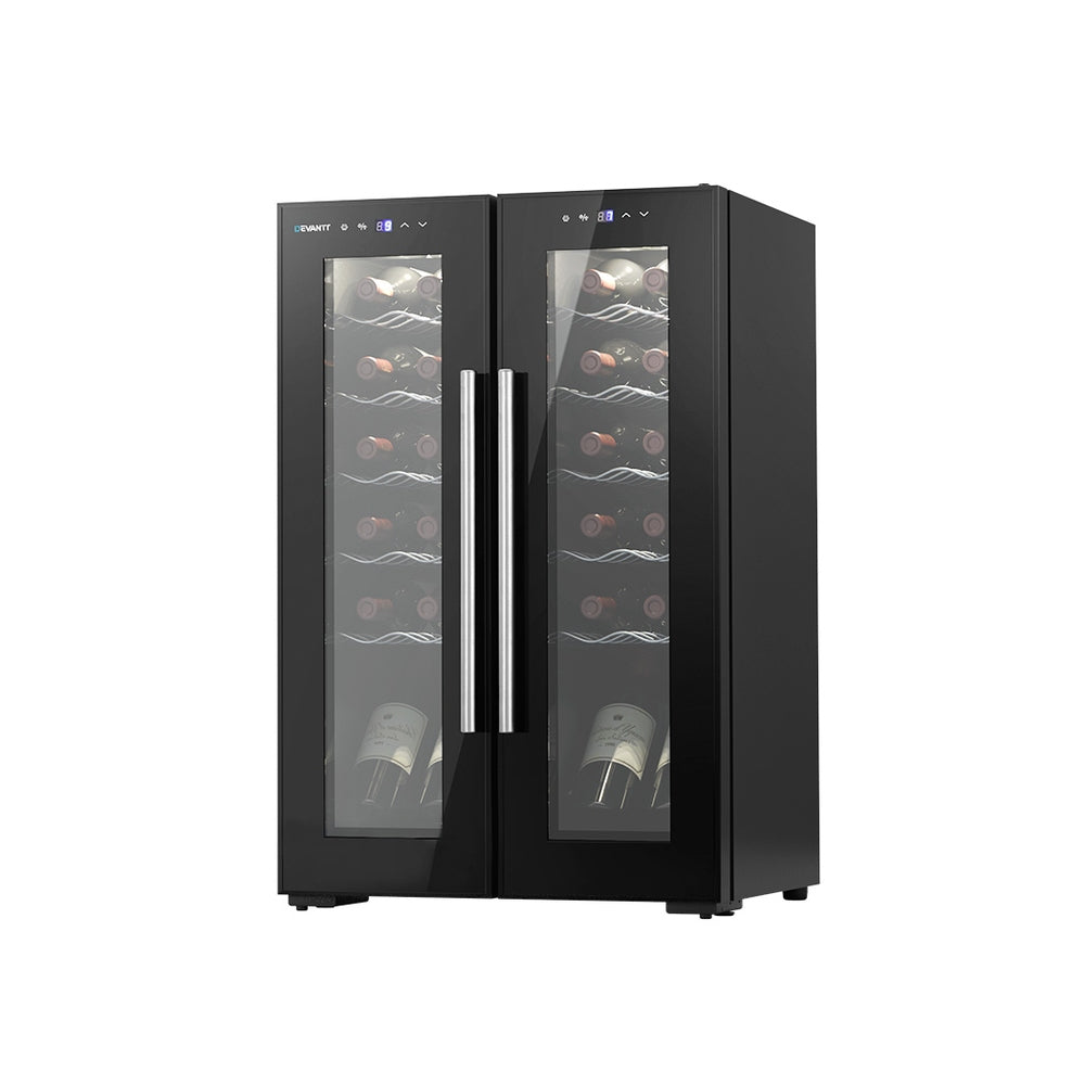 Devanti 24-Bottle Dual Zone Wine Fridge Black