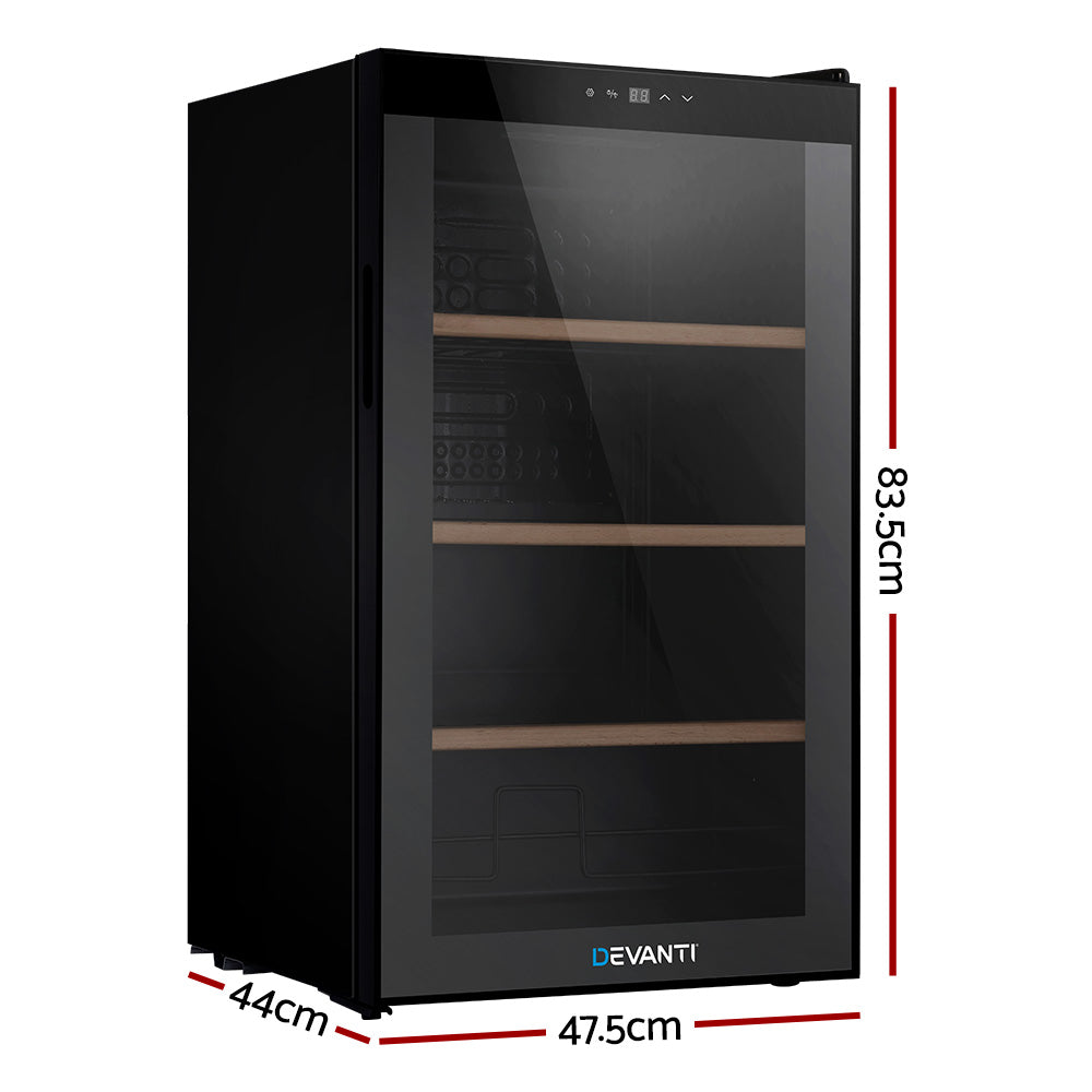 Devanti 34-Bottle Wine Fridge Cooler Black