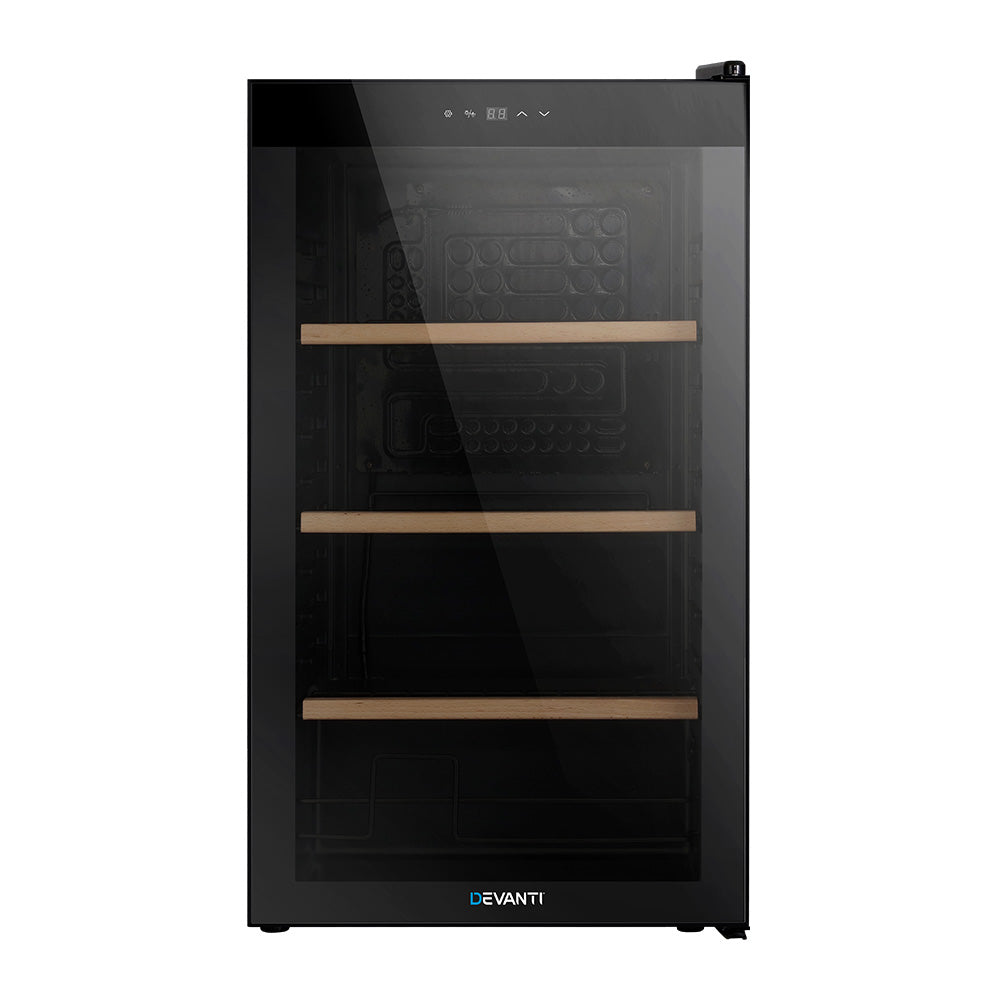 Devanti 34-Bottle Wine Fridge Cooler Black