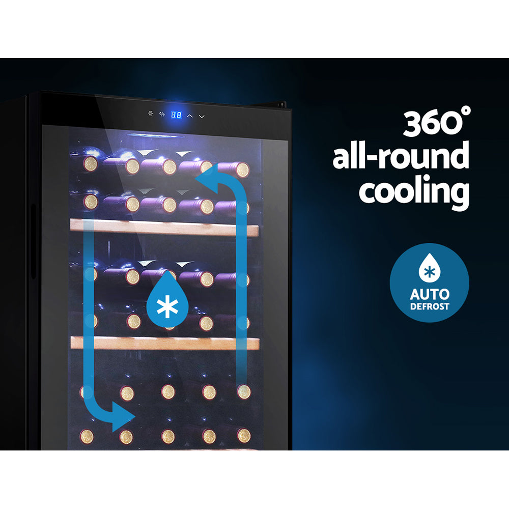 Devanti 34-Bottle Wine Fridge Cooler Black
