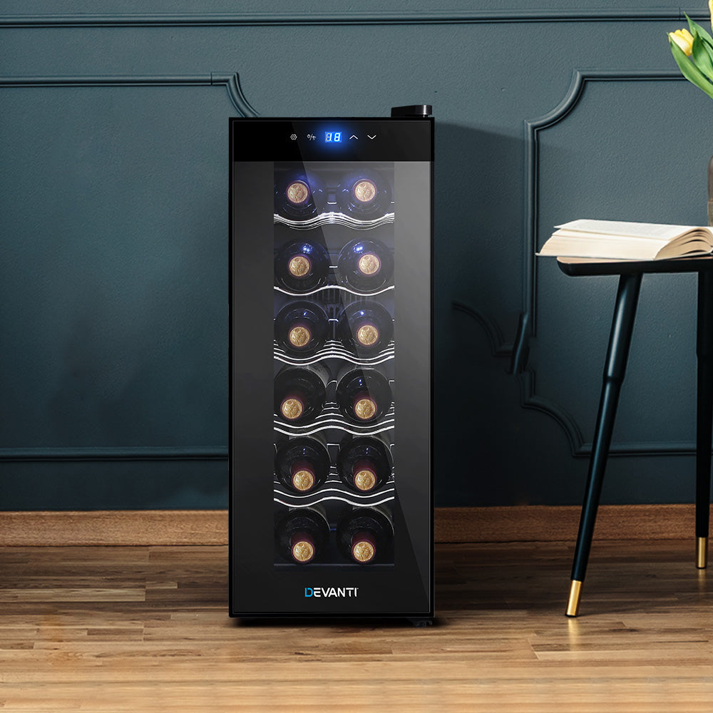 Devanti Thermoelectric Wine Fridge Cooler 12 Bottles