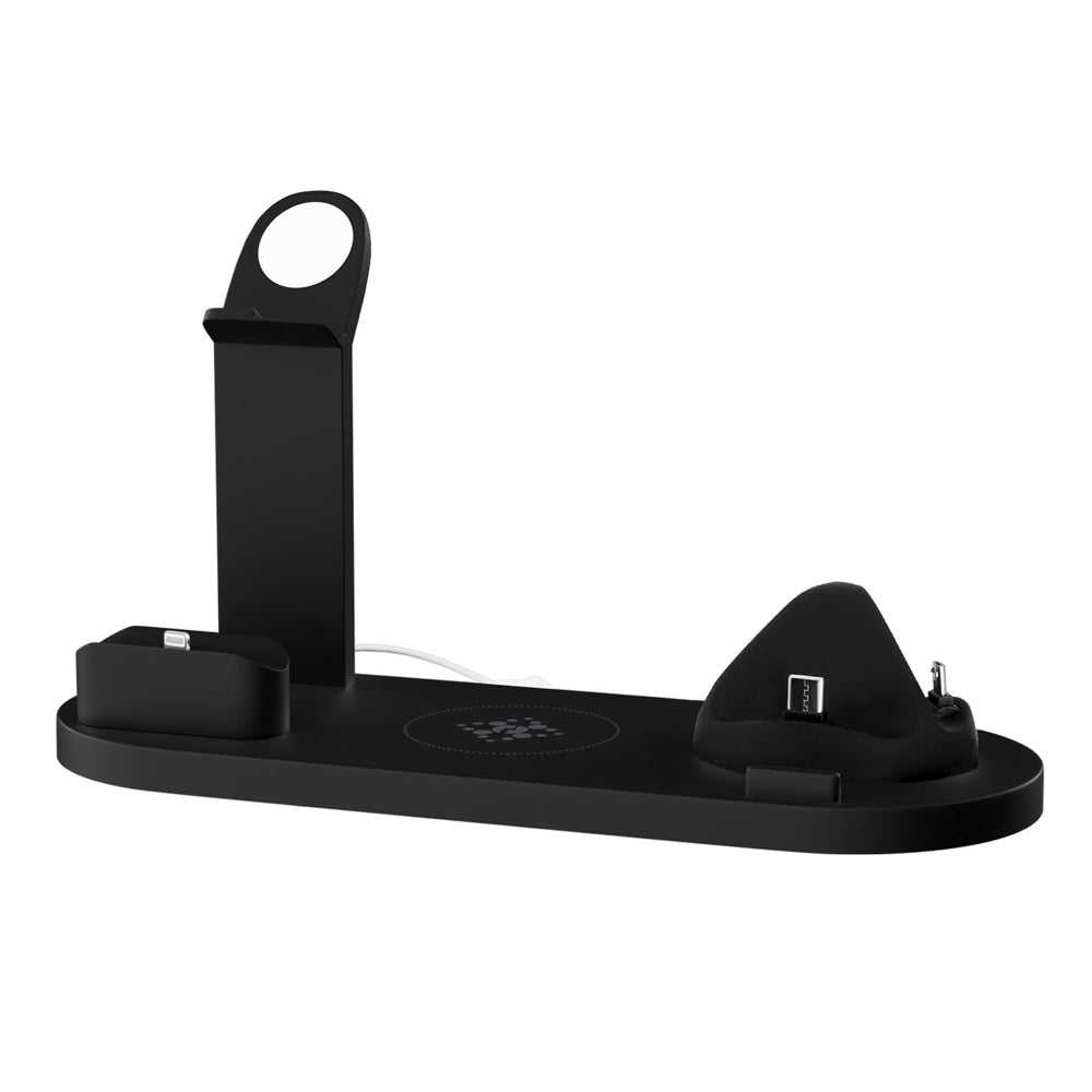 Devanti 4-in-1 Wireless Charger Station 15W Black for Phone, AirPods, iWatch