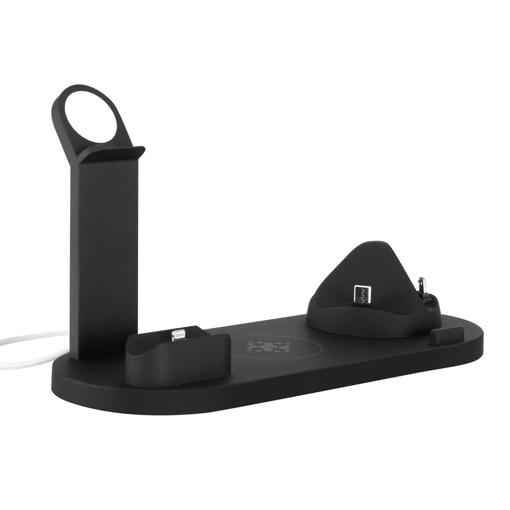 Devanti 4-in-1 Wireless Charger Station 15W Black for Phone, AirPods, iWatch