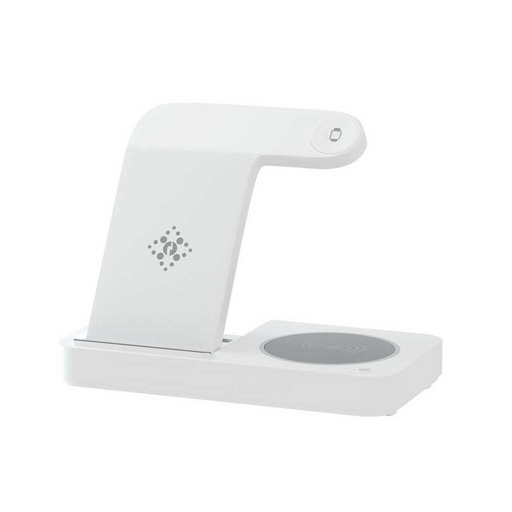 Devanti 4-in-1 Wireless Charger Dock 15W Fast Charging White