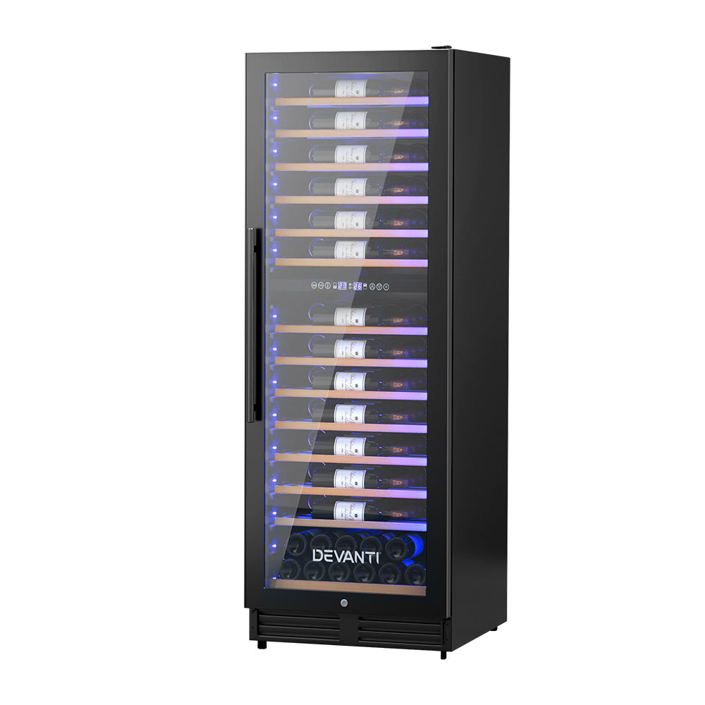 Devanti 128-Bottle Dual Zone Wine Fridge Black