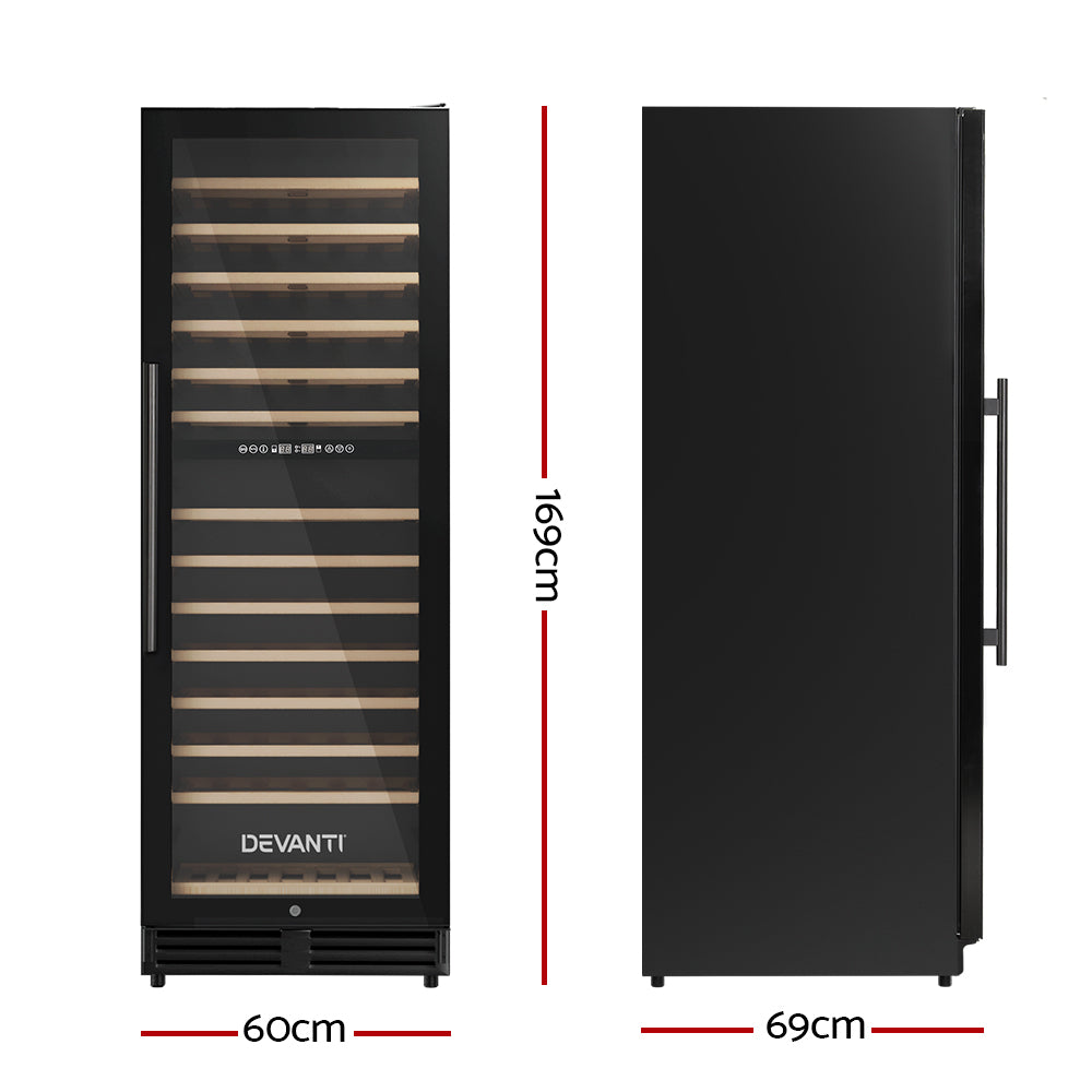 Devanti 128-Bottle Dual Zone Wine Fridge Black