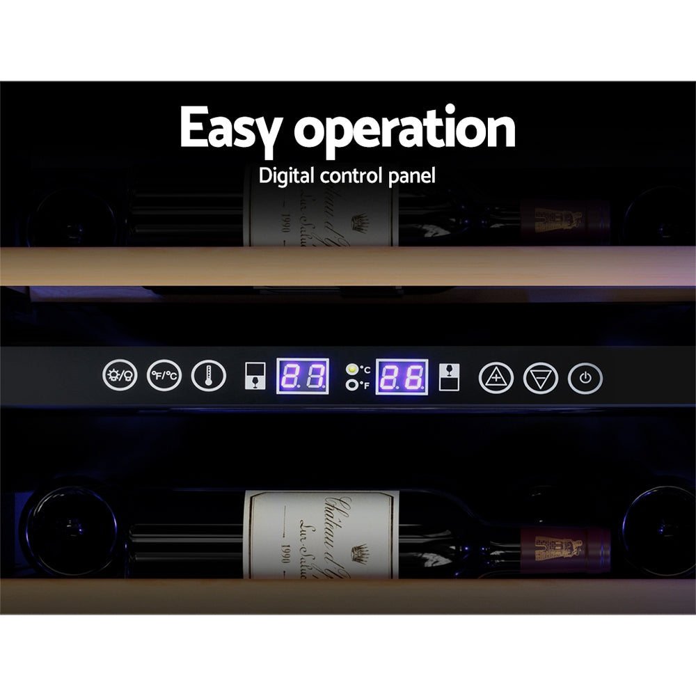 Devanti 128-Bottle Dual Zone Wine Fridge Black