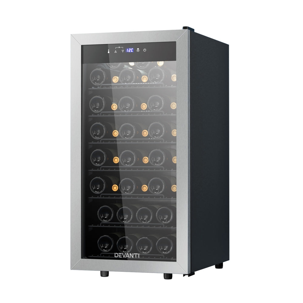 Devanti 42-Bottle Wine Fridge Cooler Black