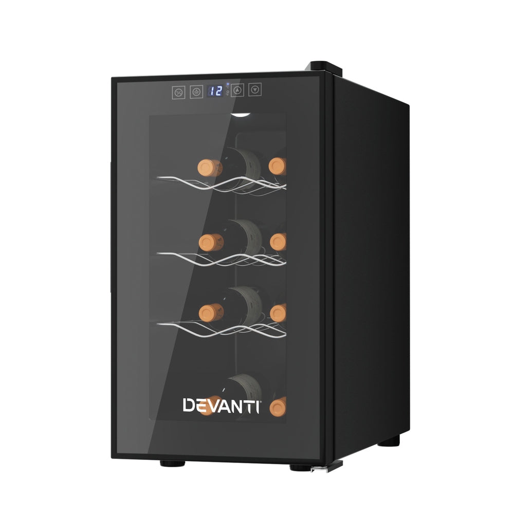 Devanti 8-Bottle Wine Fridge Cooler Black