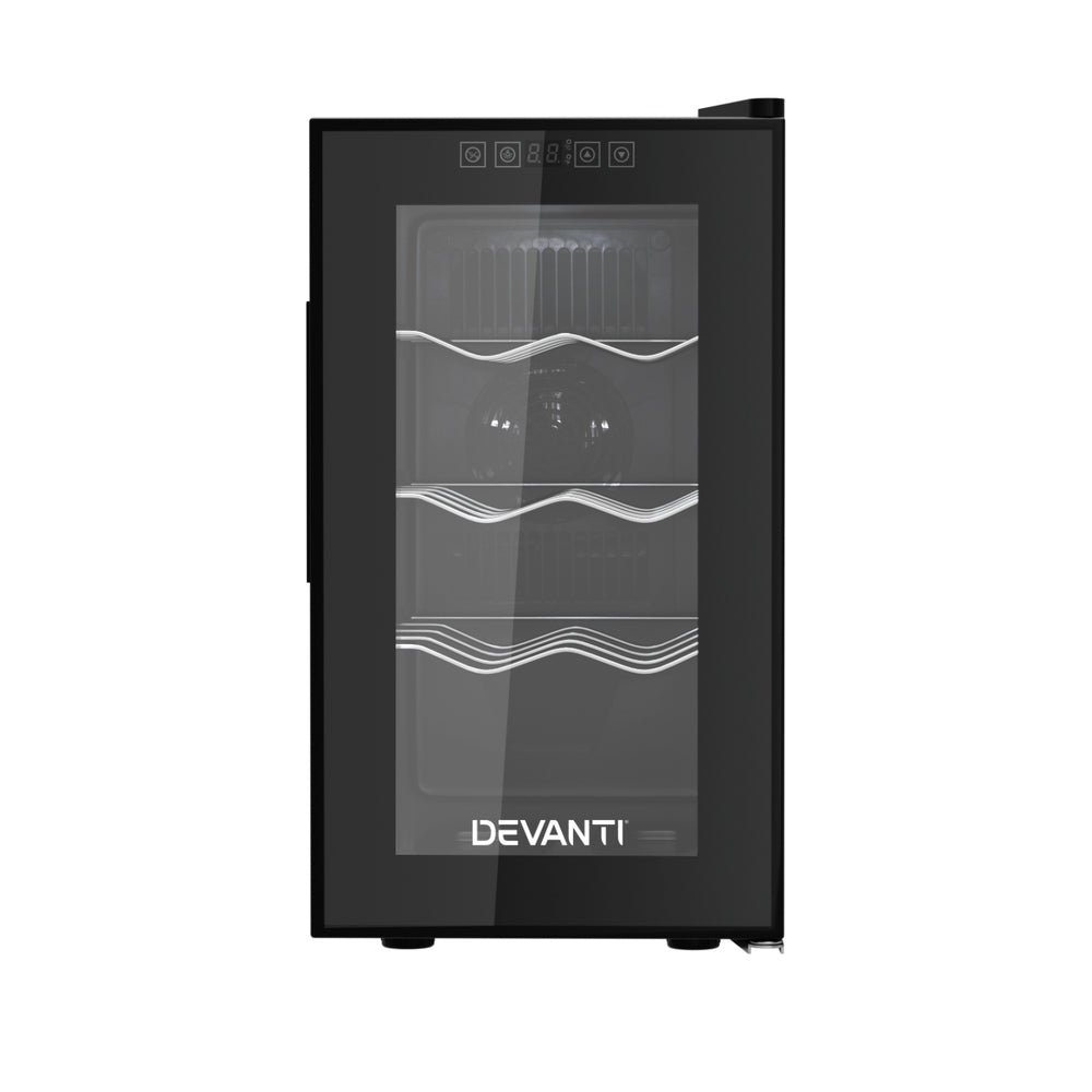 Devanti 8-Bottle Wine Fridge Cooler Black