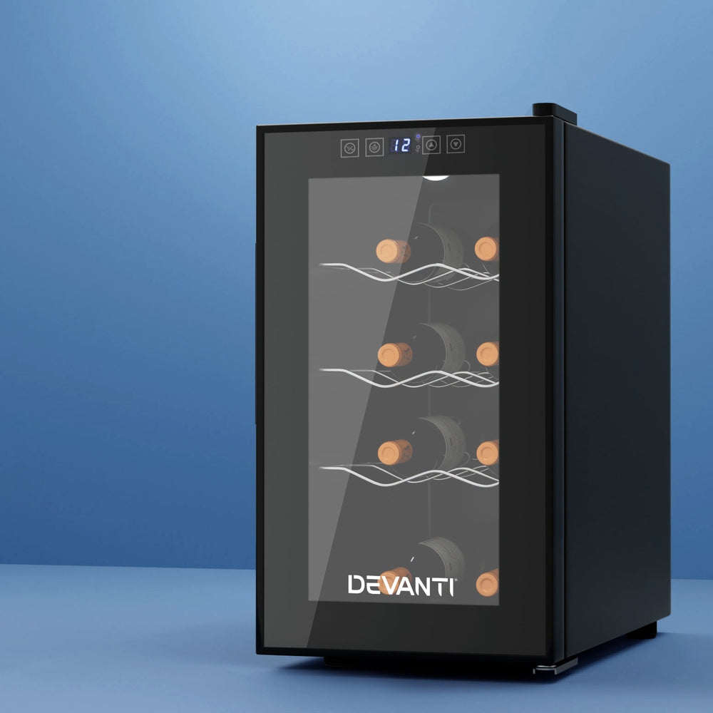 Devanti 8-Bottle Wine Fridge Cooler Black