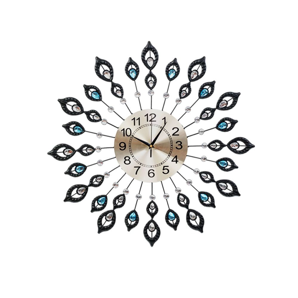 Artiss 60cm Peacock Wall Clock Large 3D Silver