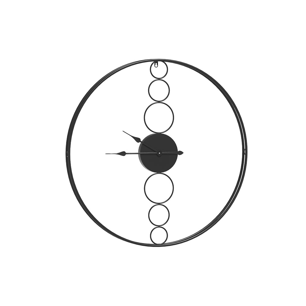 Artiss 75cm Large Round Metal Wall Clock No Numerals Black