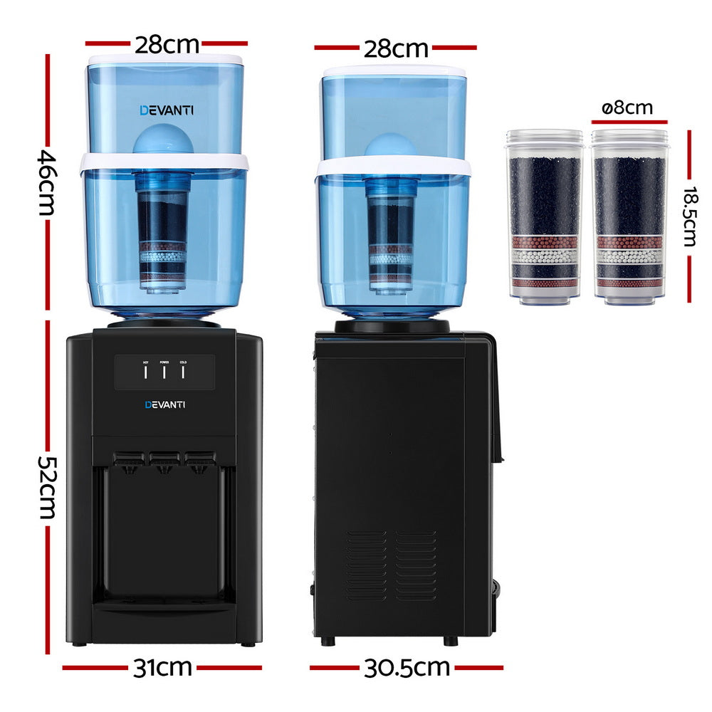 Devanti Water Cooler Dispenser Bench Top 22L w/2 Filter