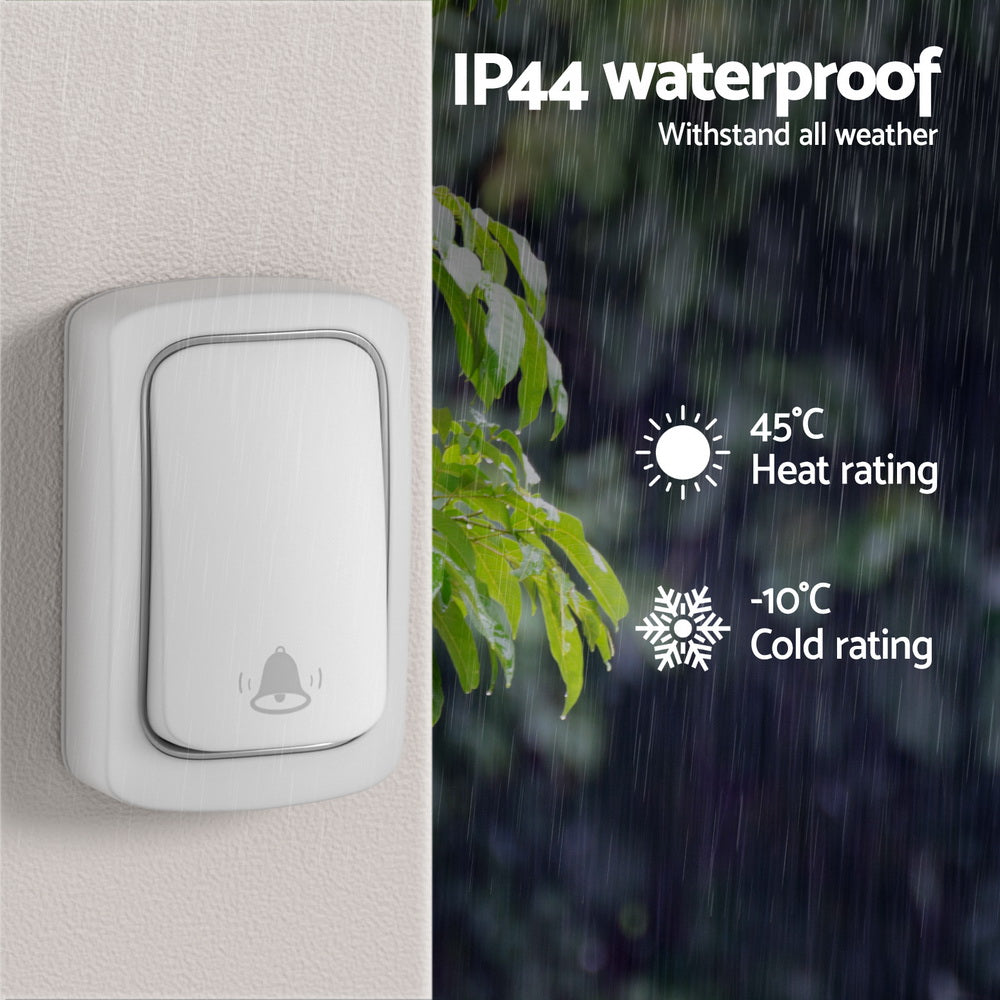 UL-tech Wireless Doorbell Plugin Receiver LED Indicator White