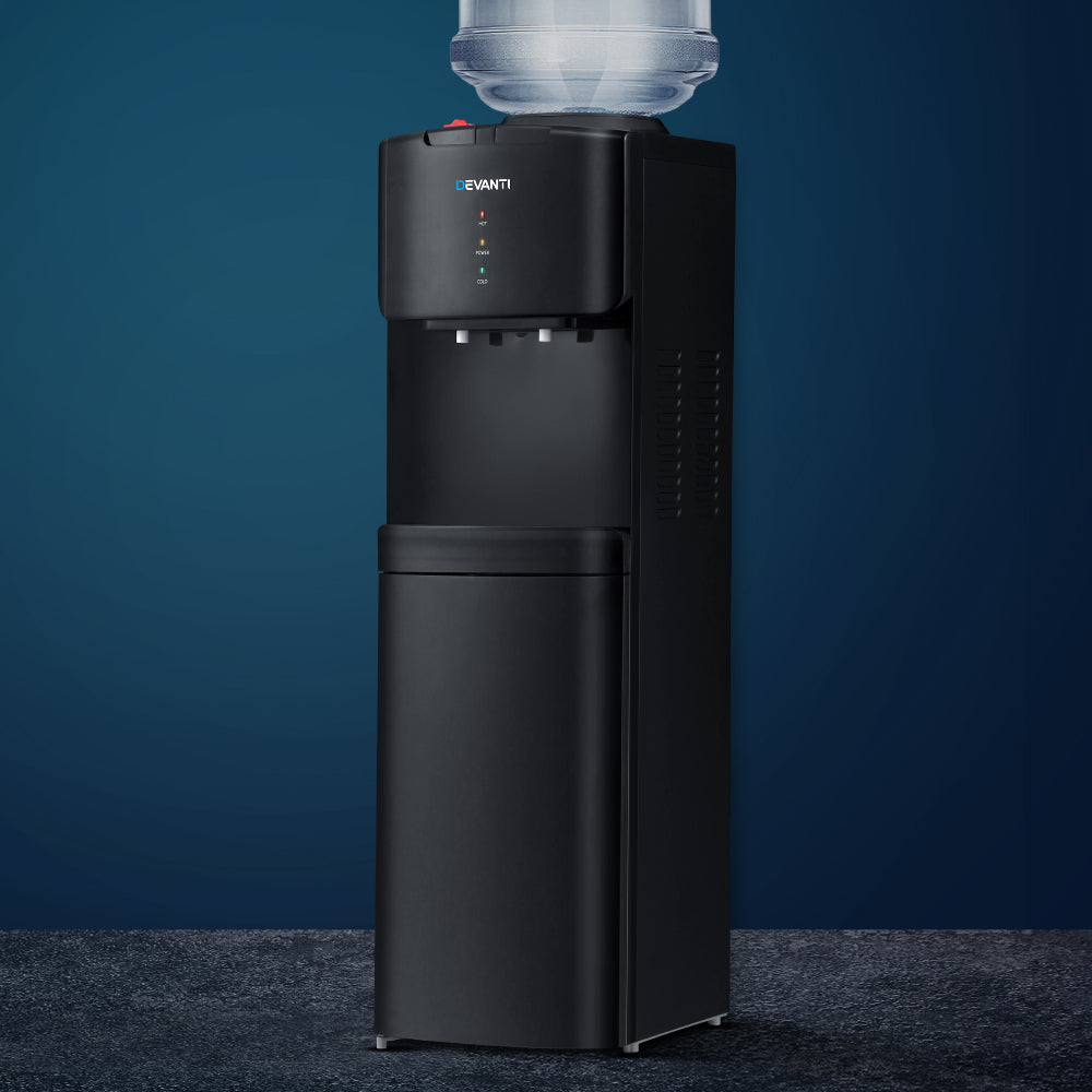 Devanti Hot and Cold Water Cooler Dispenser Stand Black