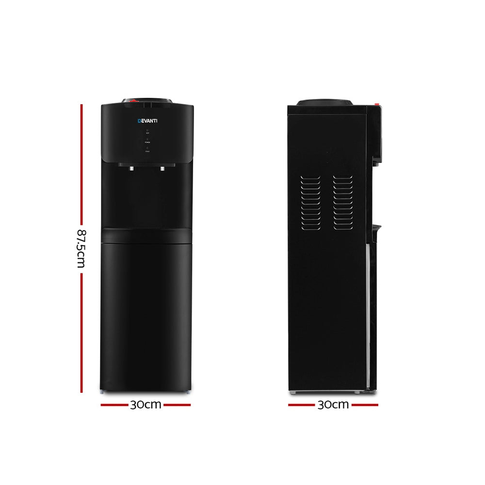 Devanti Black Water Cooler Dispenser Stand Dual Tap
