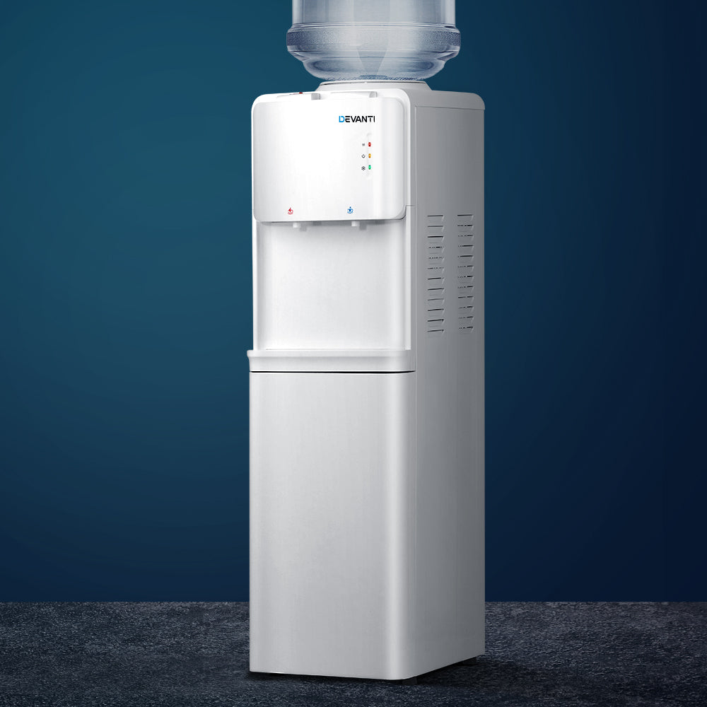 Devanti Hot and Cold Water Cooler Dispenser Stand White