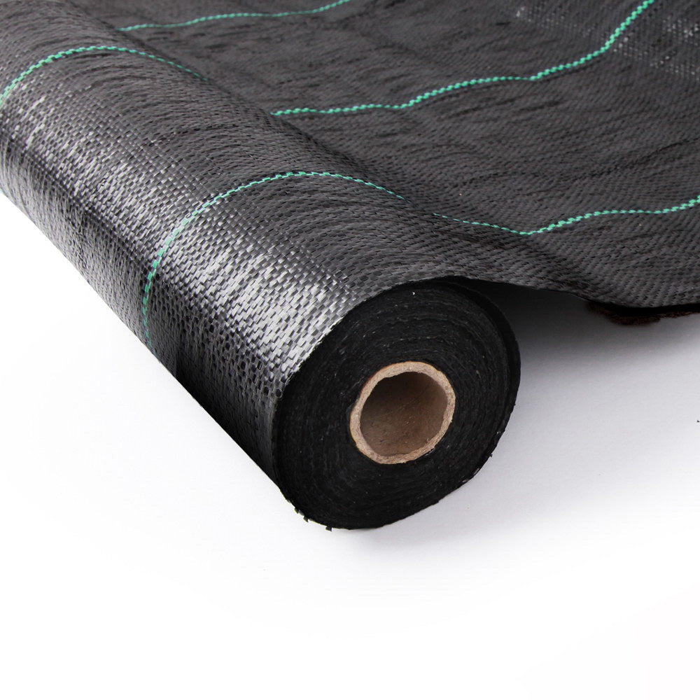 Instahut Woven Fabric Weed Mat 1.83m x 100m Black