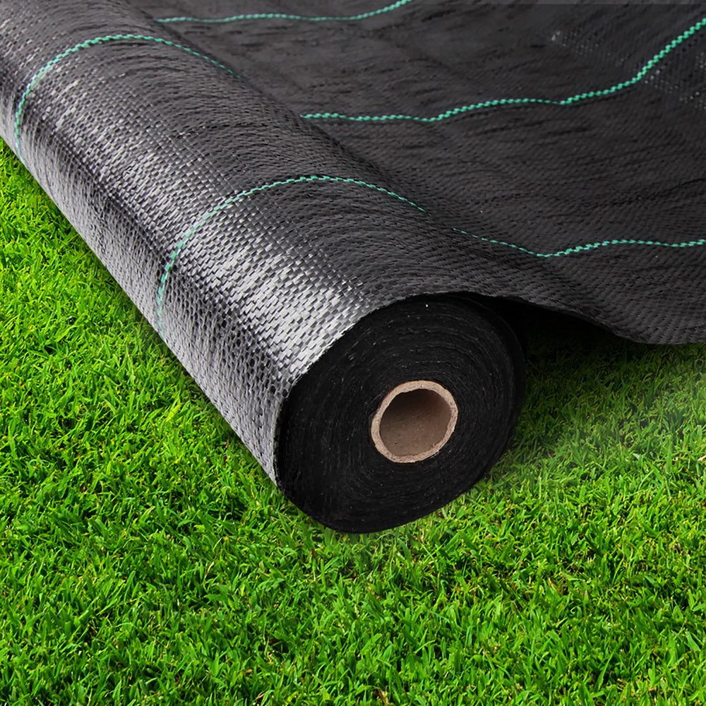 Instahut 1.83x50m Weed Control Mat Woven Fabric Black