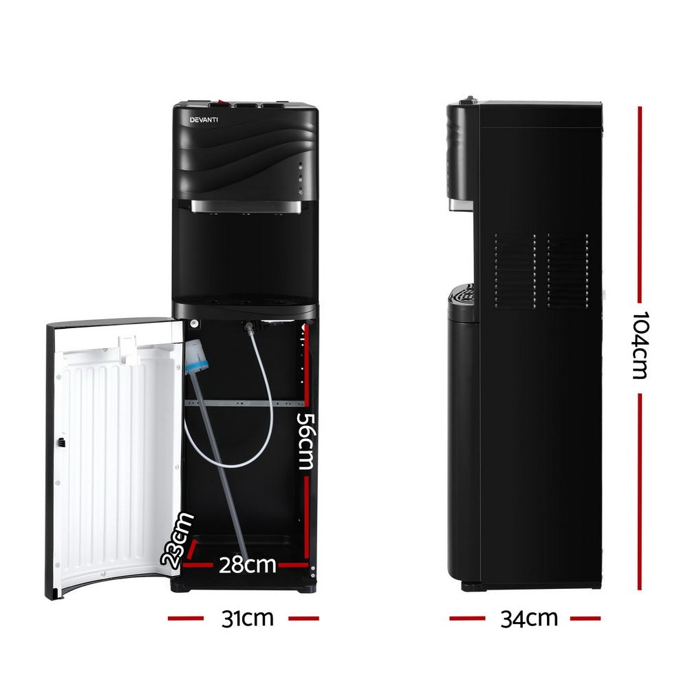 Devanti Black Bottom Load Water Cooler Dispenser