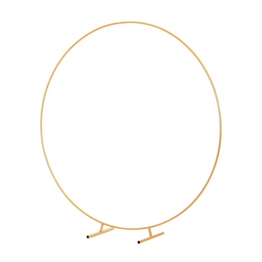Round Backdrop Stand 2m Wedding Party Decoration Gold White