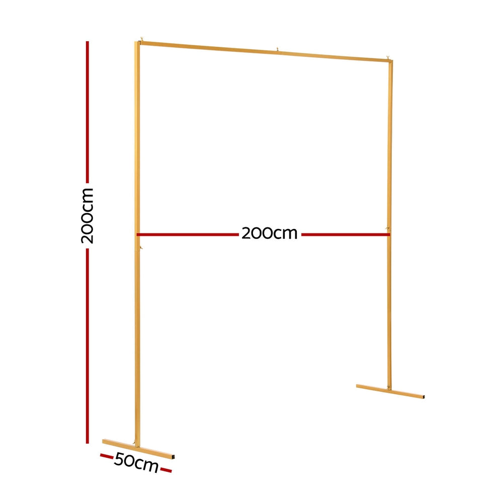 2m Wedding Backdrop Stand Gold Metal Frame