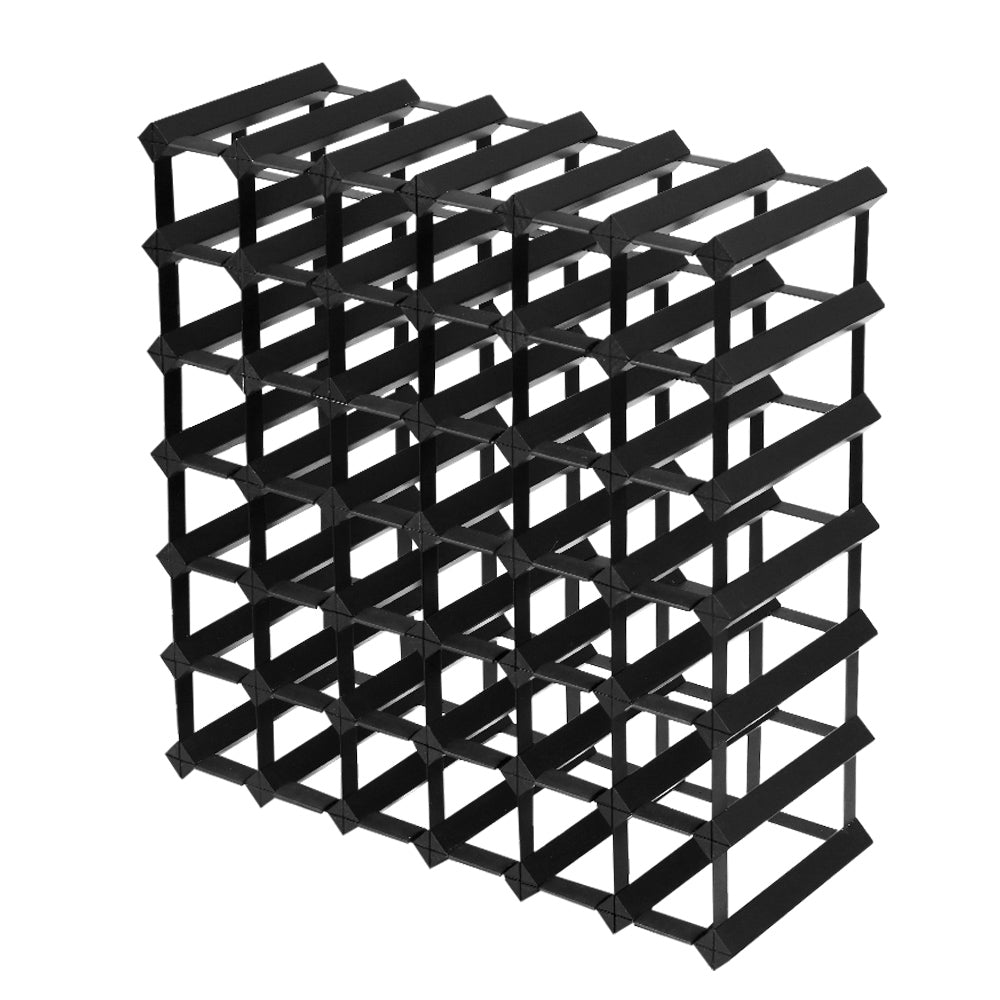 Artiss 42-Bottle Wine Rack Black Pine Wood Steel