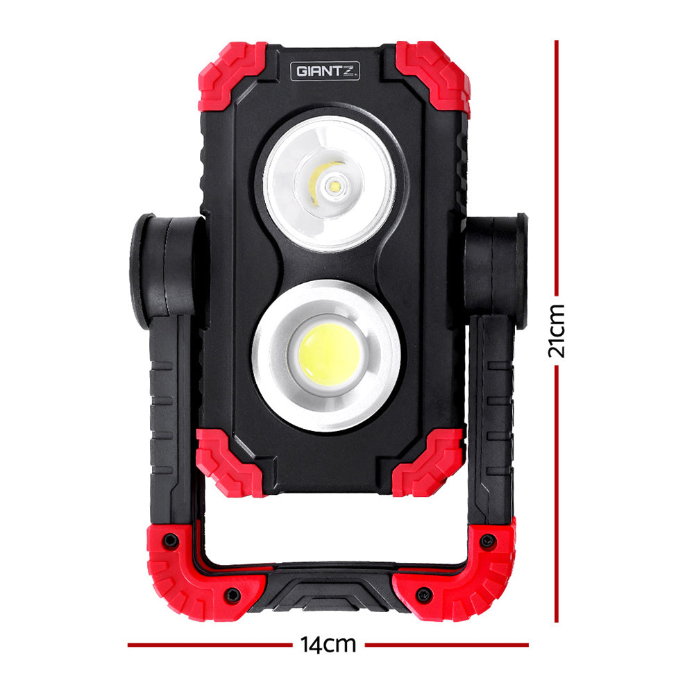 Giantz Rechargeable LED Work Light USB Cordless Red/Black