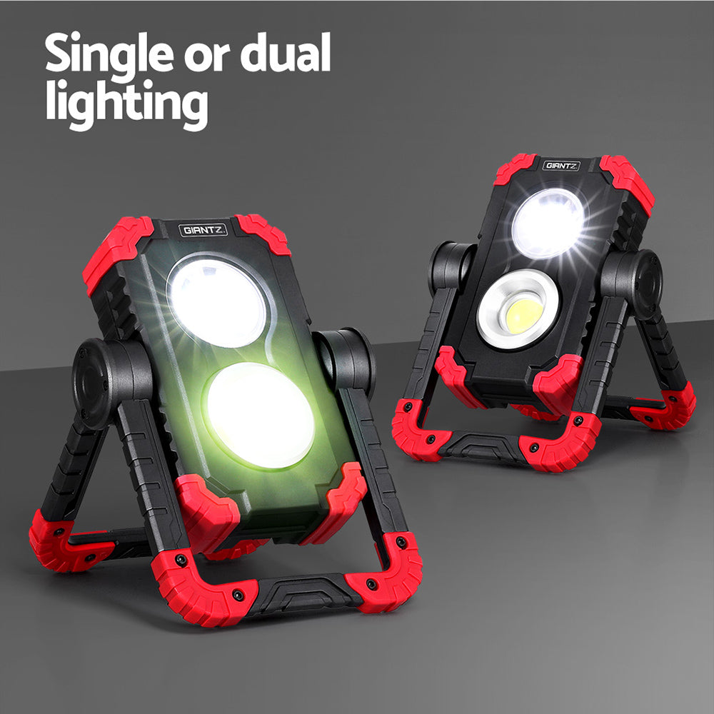 Giantz Rechargeable LED Work Light USB Cordless Red/Black