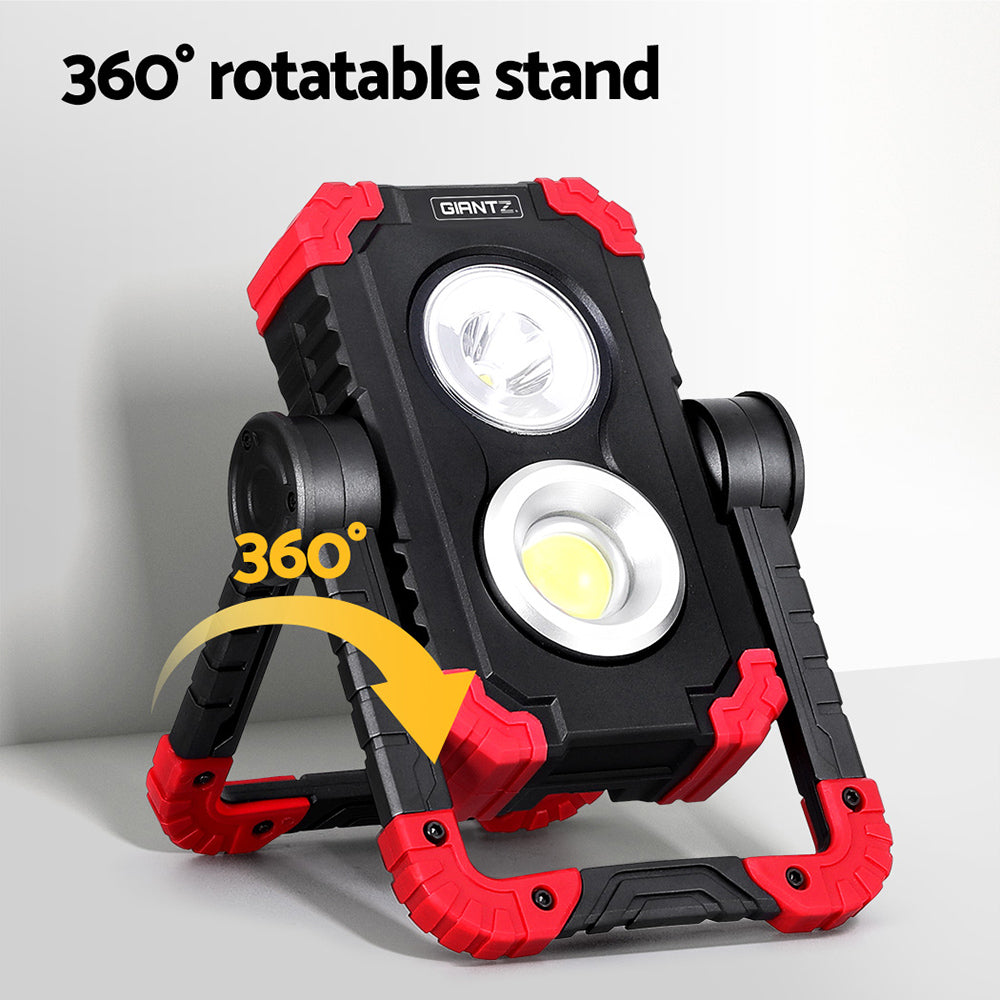 Giantz Rechargeable LED Work Light USB Cordless Red/Black