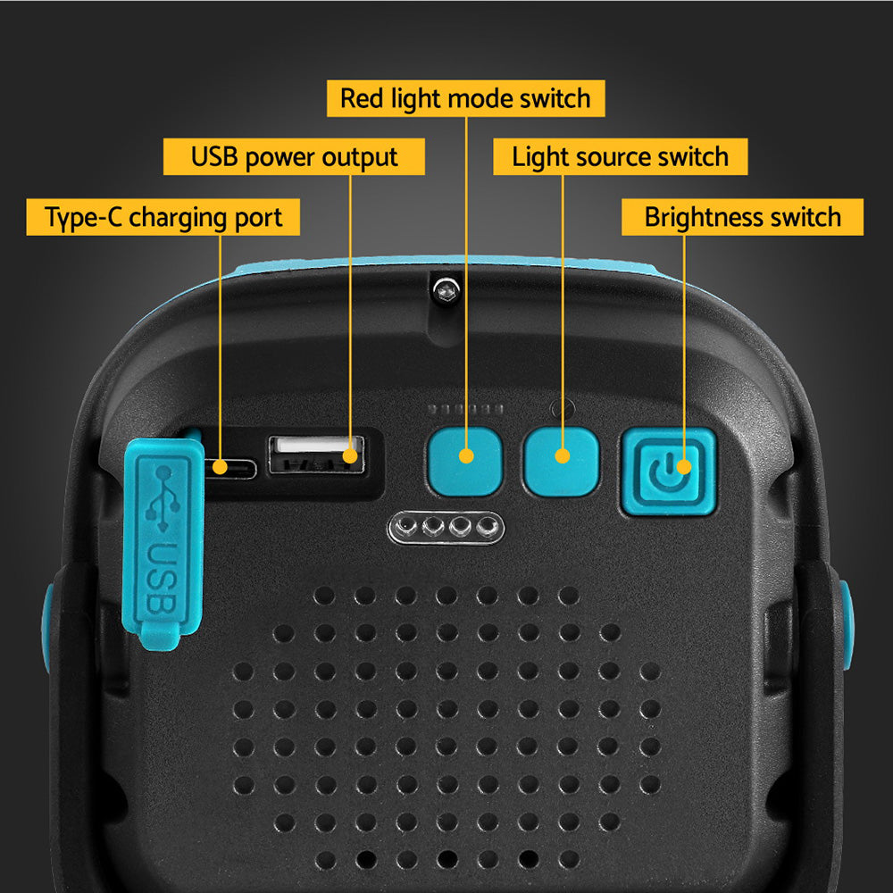 Giantz Rechargeable LED Work Light Torch USB Cordless Magnetic Blue