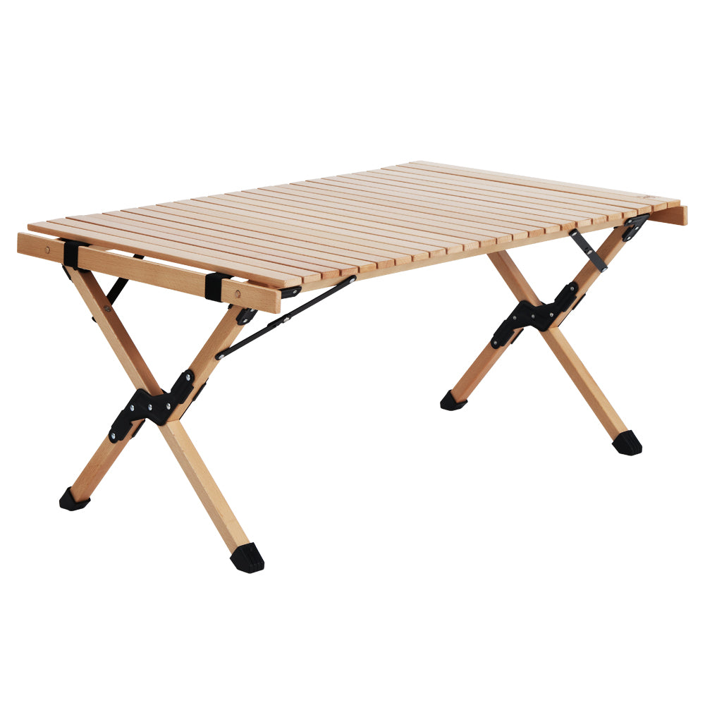 Gardeon 90CM Wooden Egg Roll Picnic Table Camping Desk