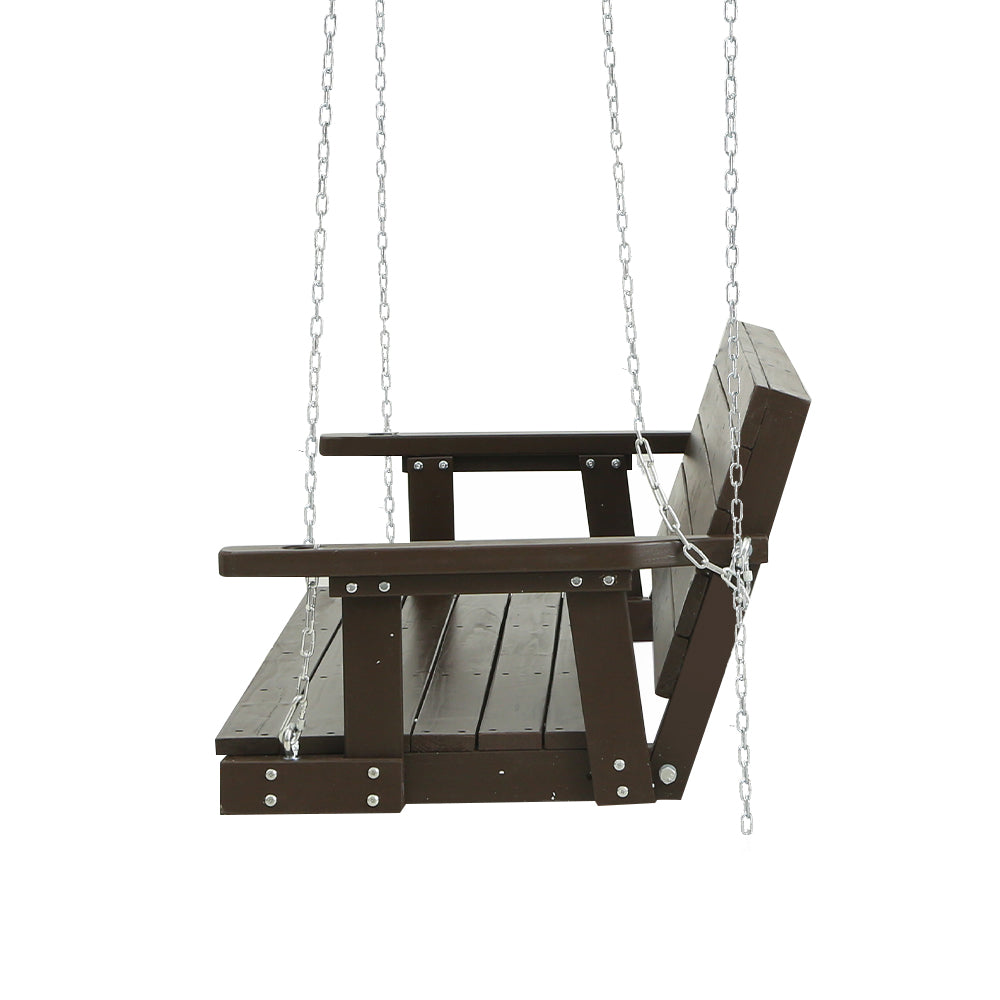 Gardeon 3-Seater Wooden Porch Swing Chair Brown