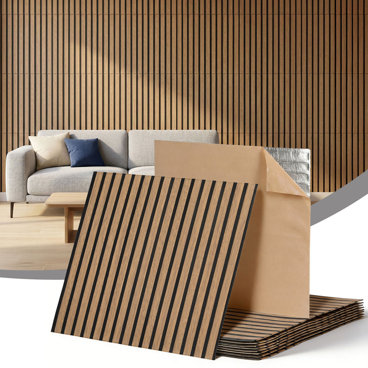 Artiss 10 Pack Peel and Stick Wall Panels 68 x 68 cm Brown