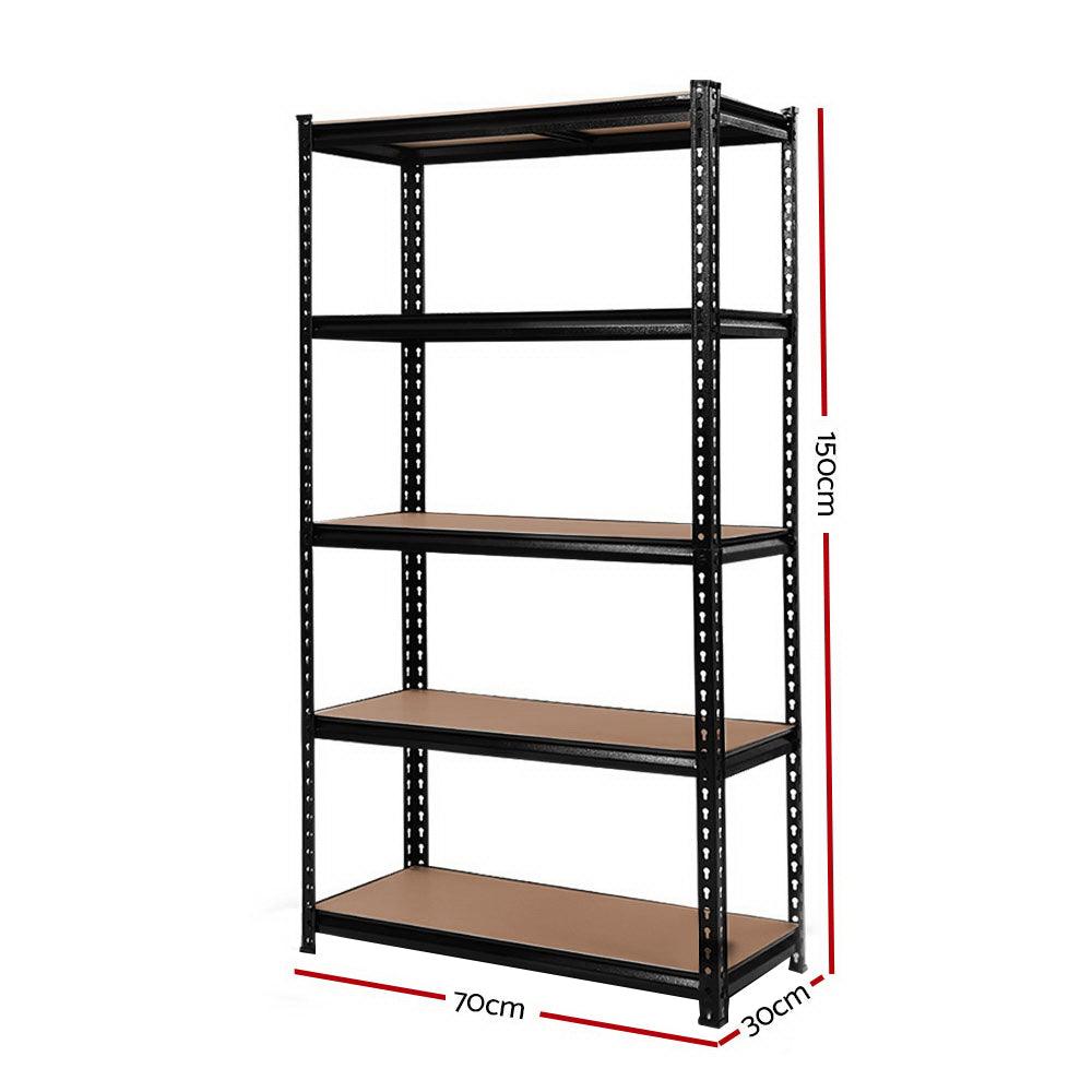 Giantz 6x1.5m Garage Shelving Rack Matte Black