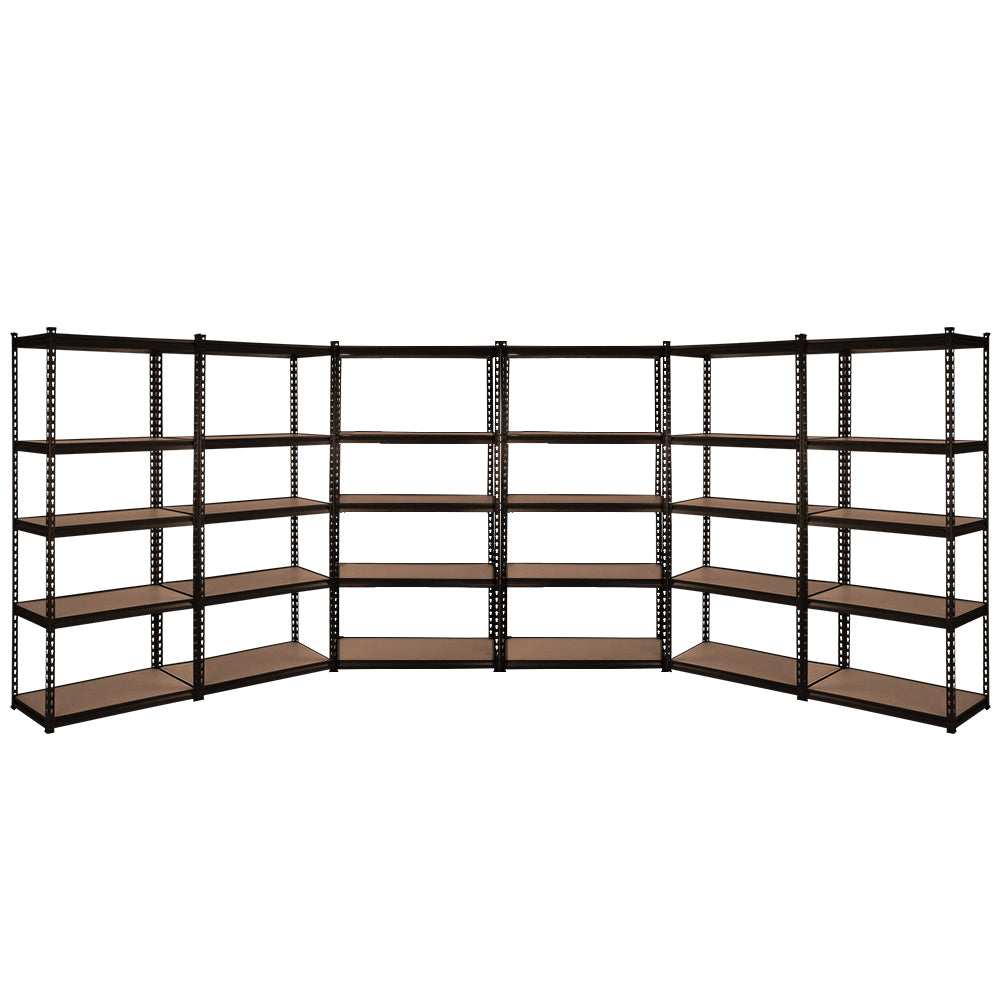 Giantz 6x1.5m Garage Shelving Rack Matte Black