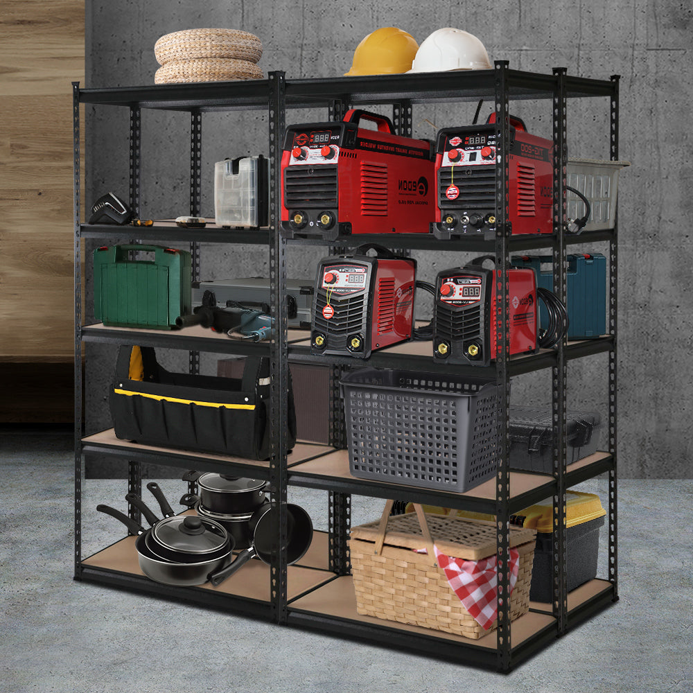 Giantz 4x1.8M Garage Shelving Rack 5-Tier Black