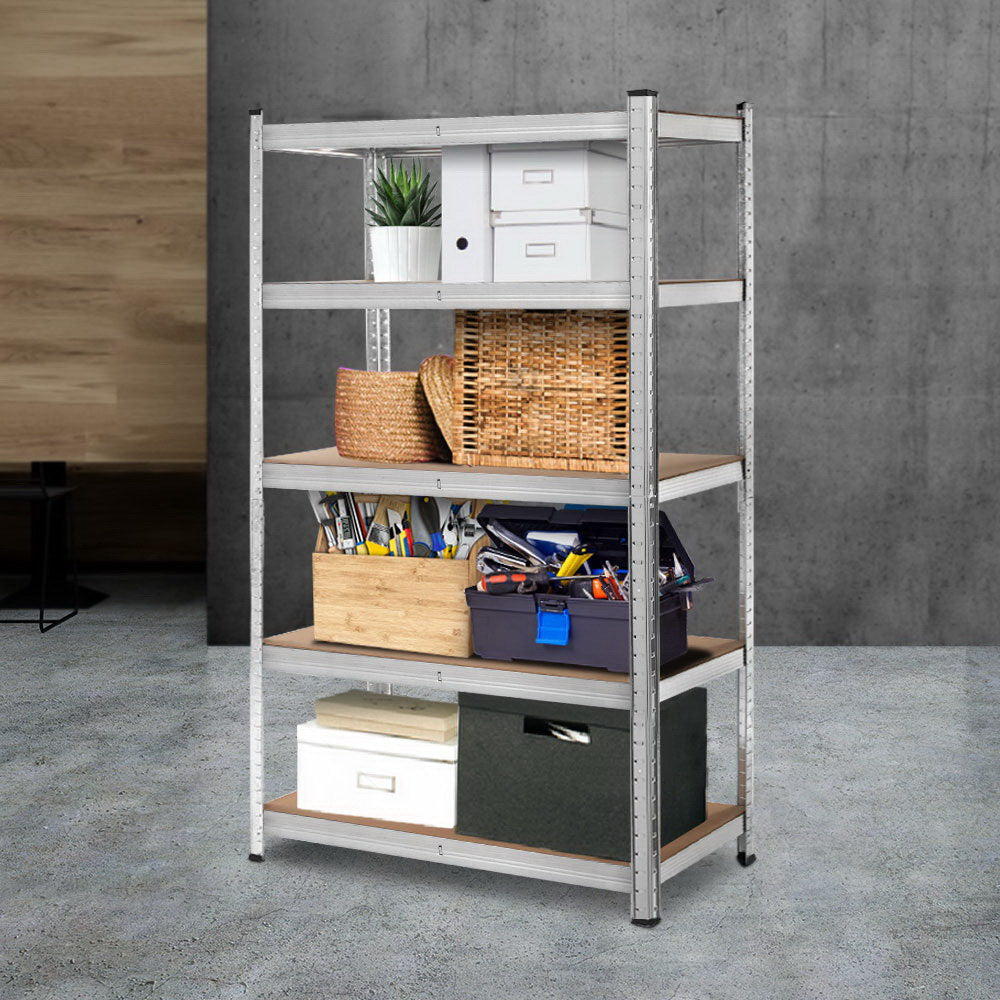 Giantz 1.8M Steel Storage Shelving Rack Silver