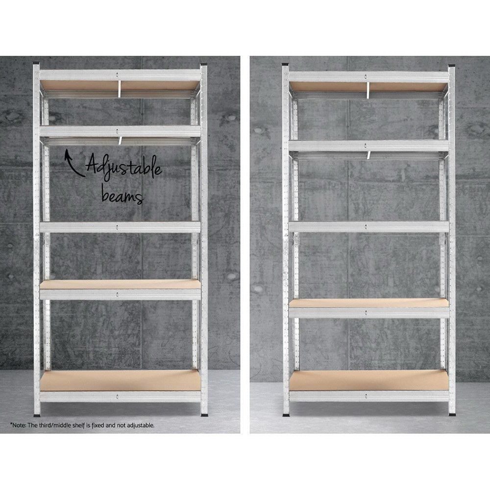 Giantz 1.8M Steel Storage Shelving Rack Silver