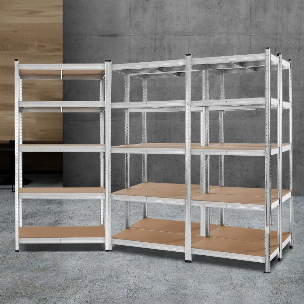 Giantz 5x1.8M Garage Shelving Warehouse Storage Rack Silver