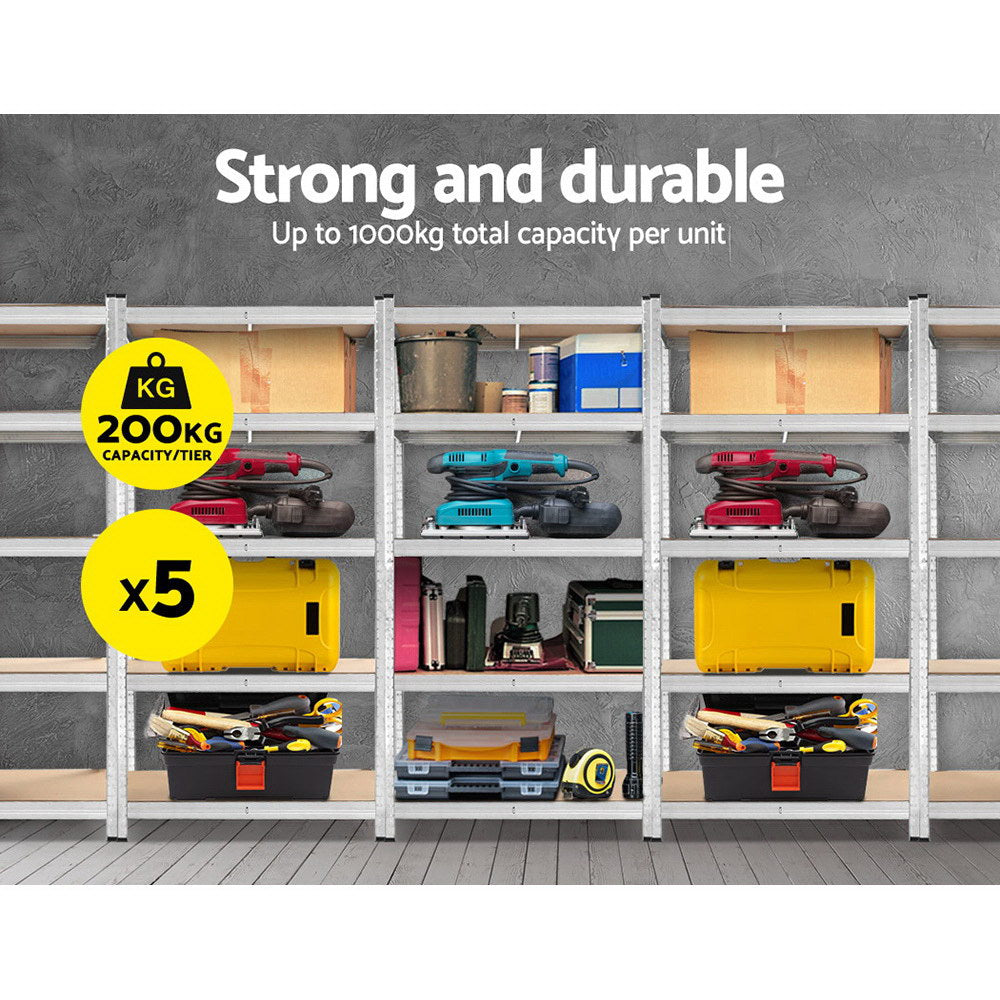 Giantz 5-Tier Garage Shelving Rack Silver