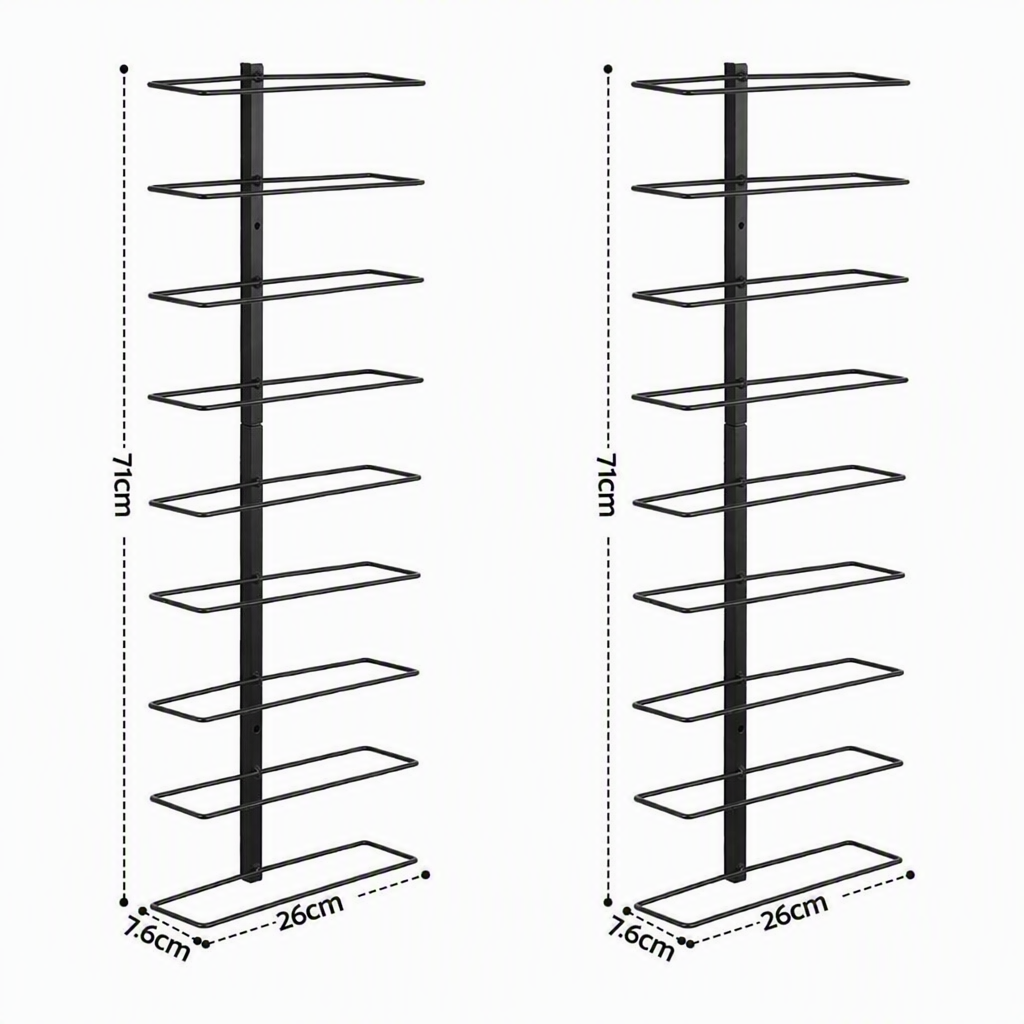 Artiss Wall Mounted Wine Rack Holder Black Metal - Set of 2 18-Bottle Capacity